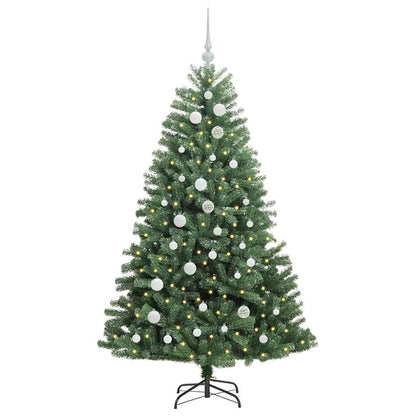 Künstlicher klappbarer Weihnachtsbaum mit 150 LEDs Grün 150 cm