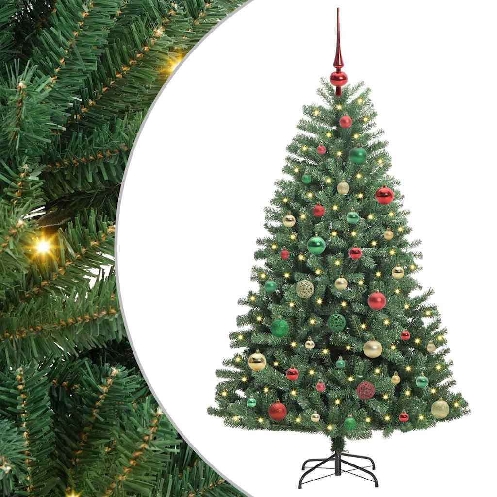 Künstlicher klappbarer Weihnachtsbaum mit 150 LEDs Grün 150 cm