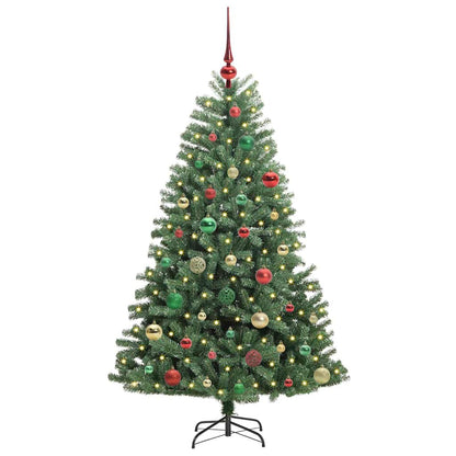 Künstlicher klappbarer Weihnachtsbaum mit 150 LEDs Grün 150 cm