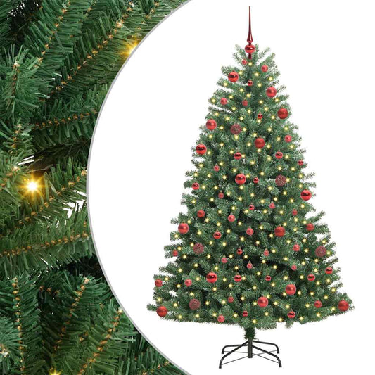 Künstlicher klappbarer Weihnachtsbaum mit 300 LEDs Grün 180 cm