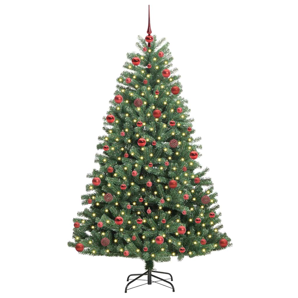 Künstlicher klappbarer Weihnachtsbaum mit 300 LEDs Grün 180 cm