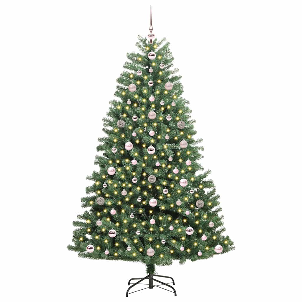 Künstlicher klappbarer Weihnachtsbaum mit 300 LEDs Grün 180 cm