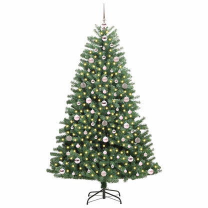 Künstlicher klappbarer Weihnachtsbaum mit 300 LEDs Grün 180 cm