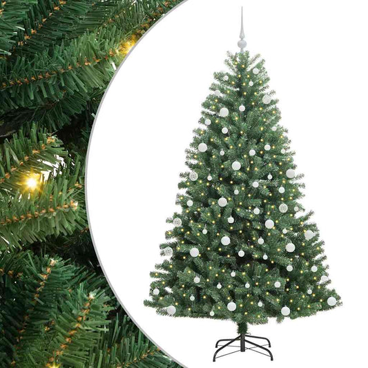 Künstlicher klappbarer Weihnachtsbaum mit 300 LEDs Grün 180 cm