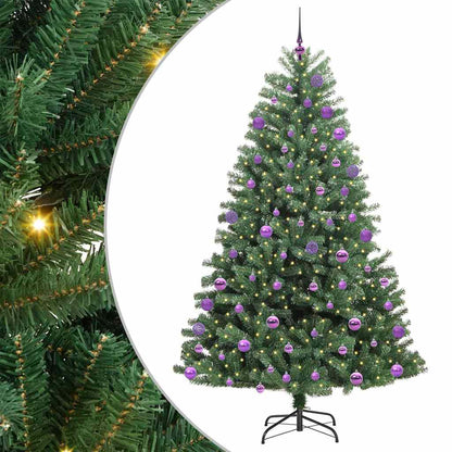 Künstlicher klappbarer Weihnachtsbaum mit 300 LEDs Grün 180 cm