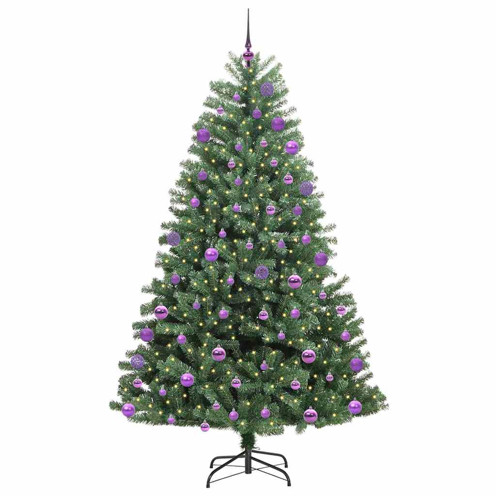 Künstlicher klappbarer Weihnachtsbaum mit 300 LEDs Grün 180 cm