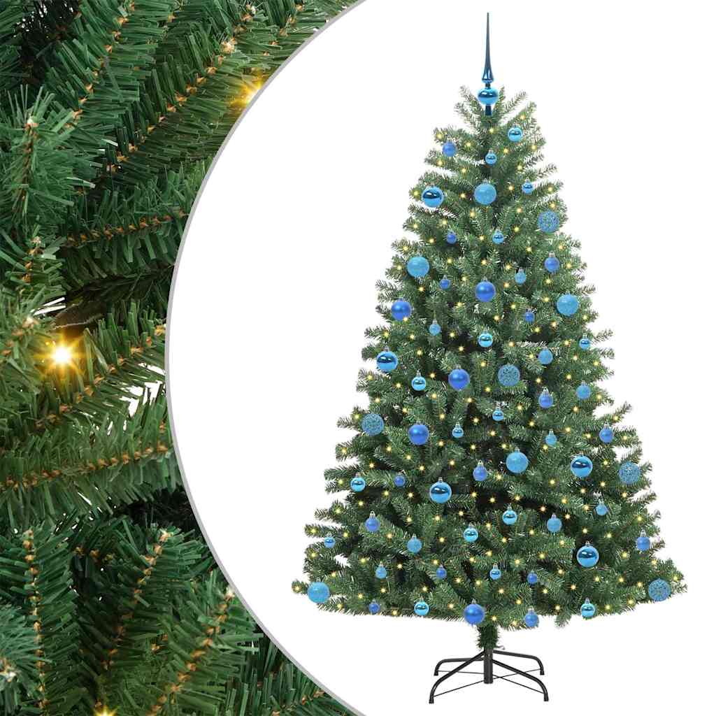 Künstlicher klappbarer Weihnachtsbaum mit 300 LEDs Grün 180 cm
