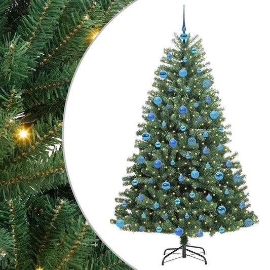 Künstlicher klappbarer Weihnachtsbaum mit 300 LEDs Grün 180 cm