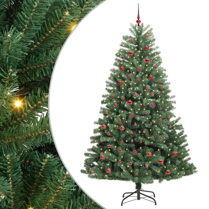 Künstlicher klappbarer Weihnachtsbaum mit 300 LEDs Grün 210 cm