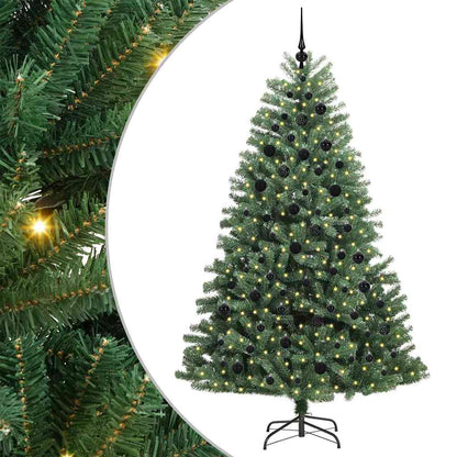 Künstlicher klappbarer Weihnachtsbaum mit 300 LEDs Grün 210 cm