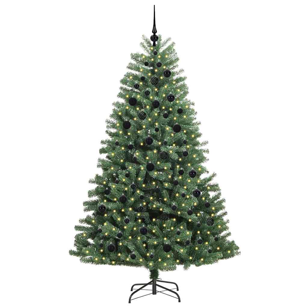Künstlicher klappbarer Weihnachtsbaum mit 300 LEDs Grün 210 cm