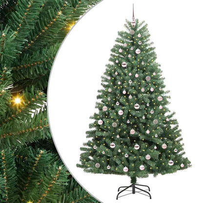 Künstlicher klappbarer Weihnachtsbaum mit 300 LEDs Grün 210 cm