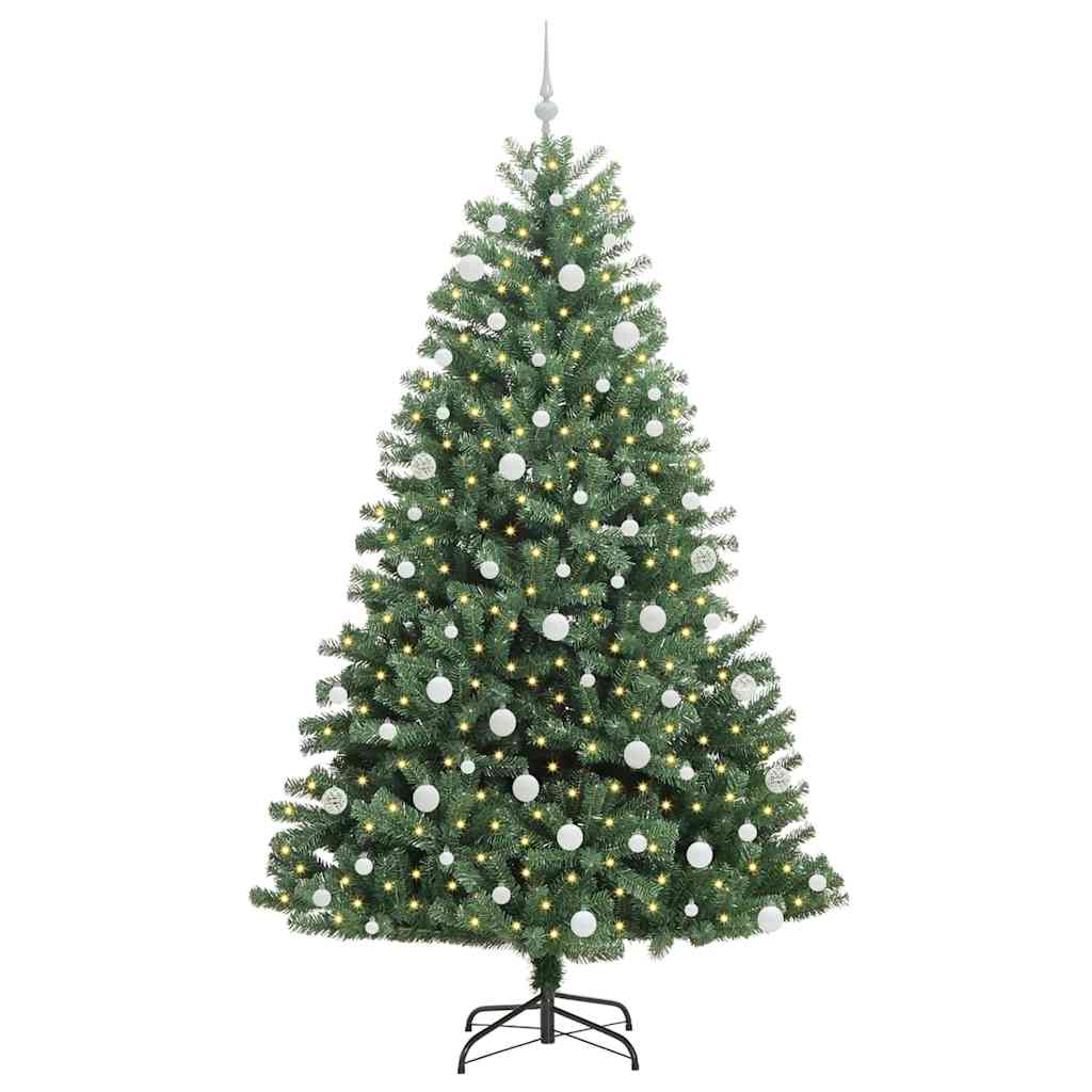 Künstlicher klappbarer Weihnachtsbaum mit 300 LEDs Grün 210 cm