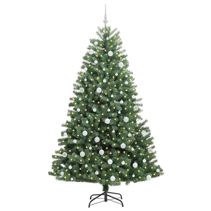 Künstlicher klappbarer Weihnachtsbaum mit 300 LEDs Grün 210 cm