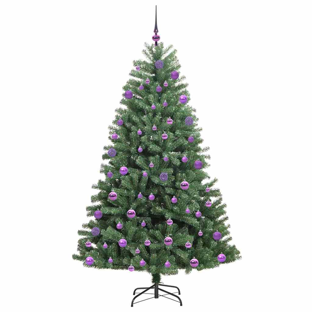 Künstlicher klappbarer Weihnachtsbaum mit 300 LEDs Grün 210 cm