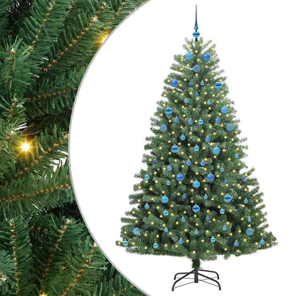 Künstlicher klappbarer Weihnachtsbaum mit 300 LEDs Grün 210 cm