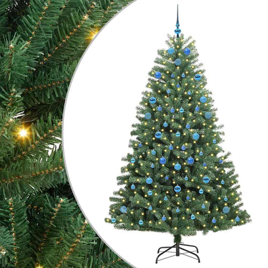 Künstlicher klappbarer Weihnachtsbaum mit 300 LEDs Grün 210 cm