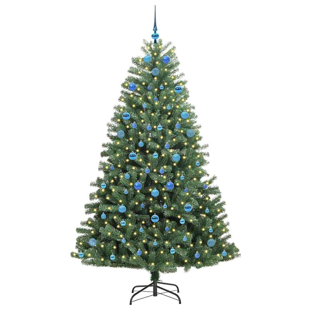 Künstlicher klappbarer Weihnachtsbaum mit 300 LEDs Grün 210 cm