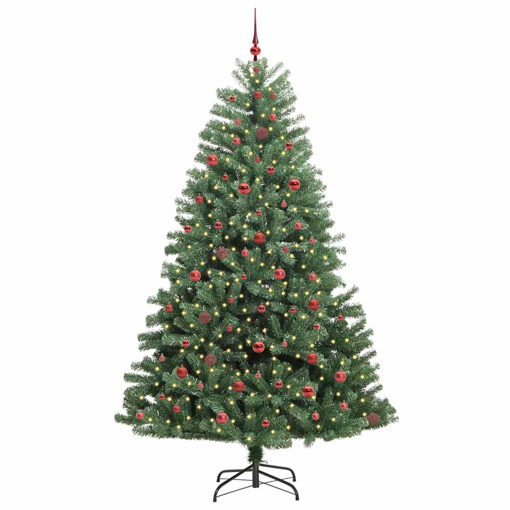 Albero di Natale artificiale pieghevole con 300 LED, verde, 240 cm