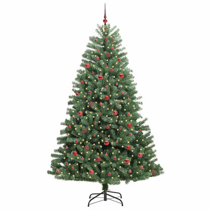 Albero di Natale artificiale pieghevole con 300 LED, verde, 240 cm