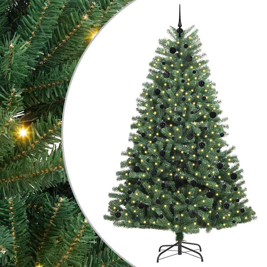 Künstlicher klappbarer Weihnachtsbaum mit 300 LEDs Grün 240 cm