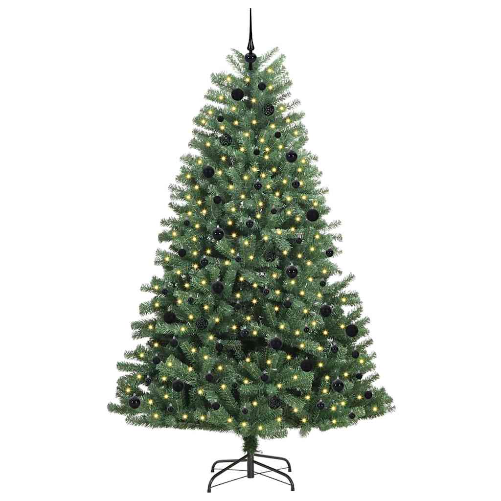 Künstlicher klappbarer Weihnachtsbaum mit 300 LEDs Grün 240 cm