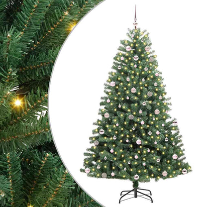 Künstlicher klappbarer Weihnachtsbaum mit 300 LEDs Grün 240 cm