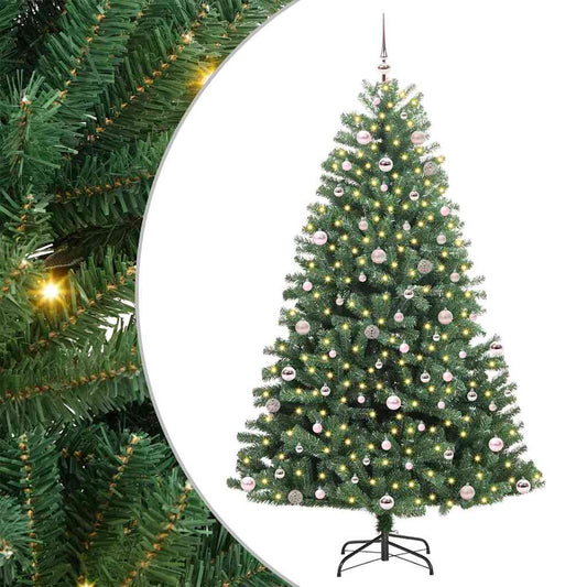Künstlicher klappbarer Weihnachtsbaum mit 300 LEDs Grün 240 cm