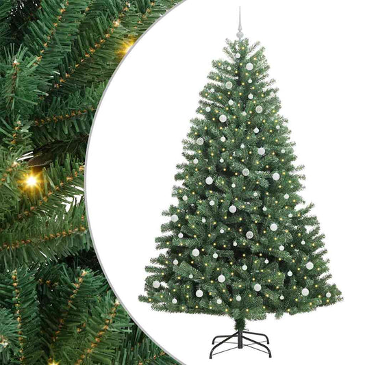 Künstlicher klappbarer Weihnachtsbaum mit 300 LEDs Grün 240 cm
