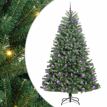 Künstlicher klappbarer Weihnachtsbaum mit 300 LEDs Grün 240 cm