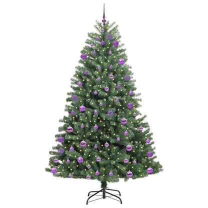 Künstlicher klappbarer Weihnachtsbaum mit 300 LEDs Grün 240 cm