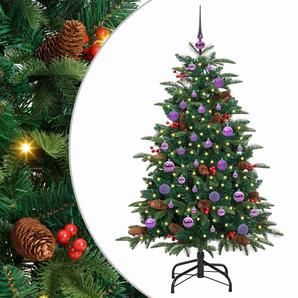 Künstlicher Weihnachtsbaum mit 150 LEDs mit Ständer Grün 150 cm