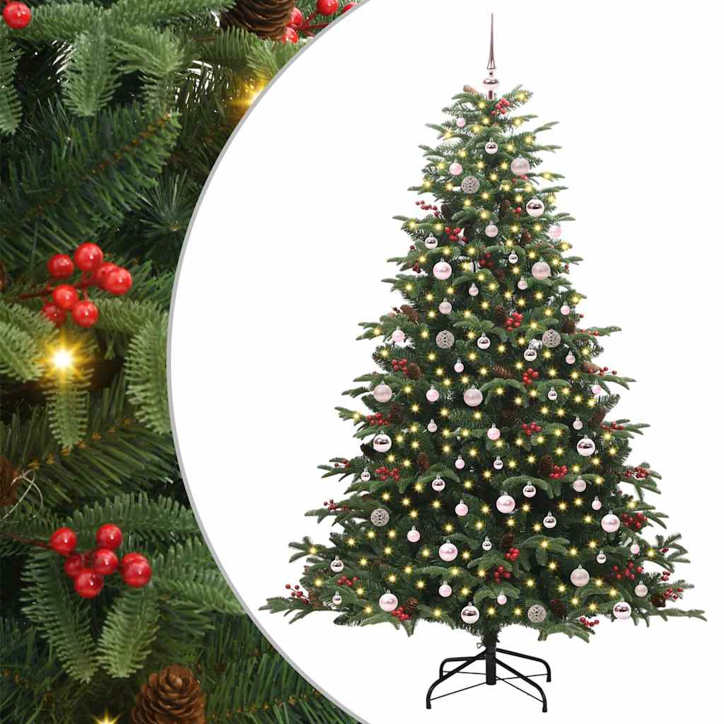 Künstlicher Weihnachtsbaum mit 300 LEDs mit Ständer Grün 240 cm