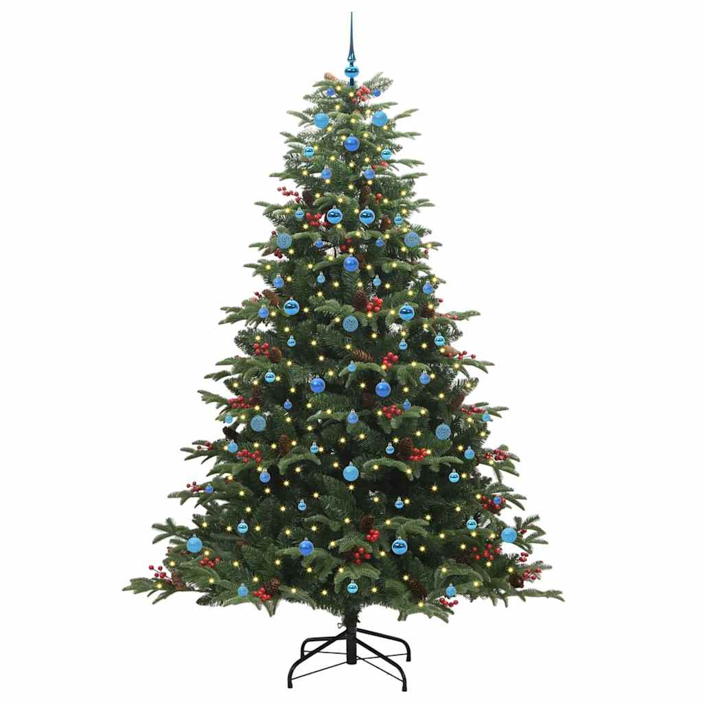 Albero di Natale artificiale con 300 LED e supporto, verde, 240 cm