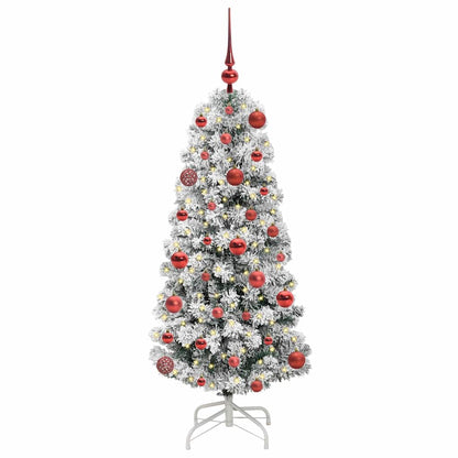 Künstlicher klappbarer Weihnachtsbaum Grün und Weiß 120 cm