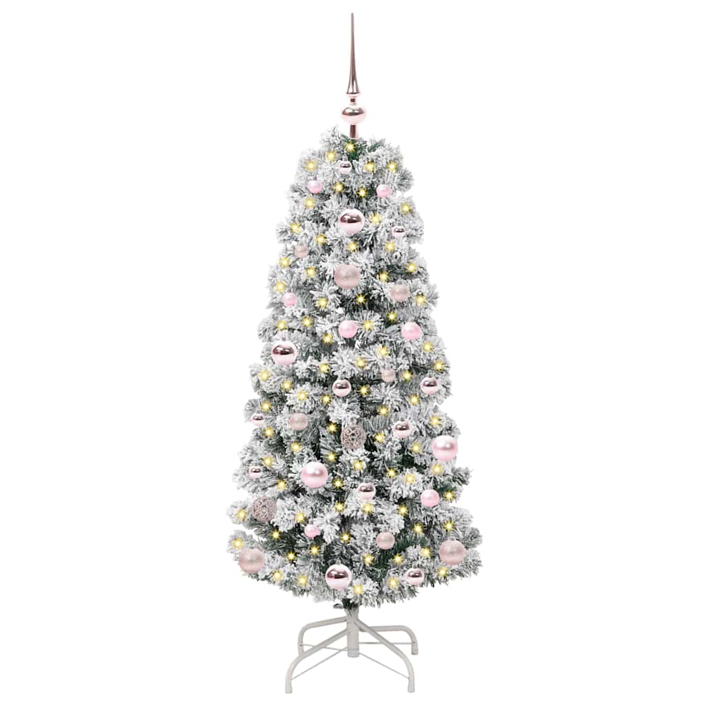 Künstlicher klappbarer Weihnachtsbaum Grün und Weiß 120 cm