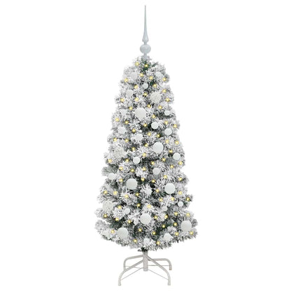 Albero di Natale artificiale pieghevole, verde e bianco, 120 cm