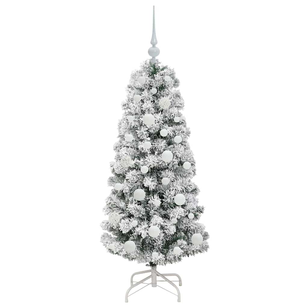 Albero di Natale artificiale pieghevole, verde e bianco, 120 cm