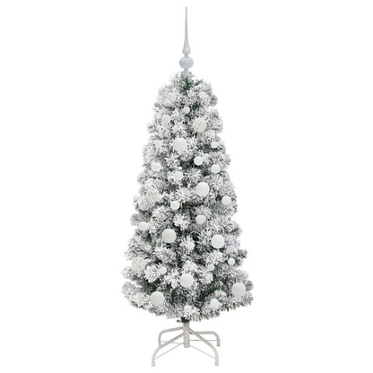Albero di Natale artificiale pieghevole, verde e bianco, 120 cm