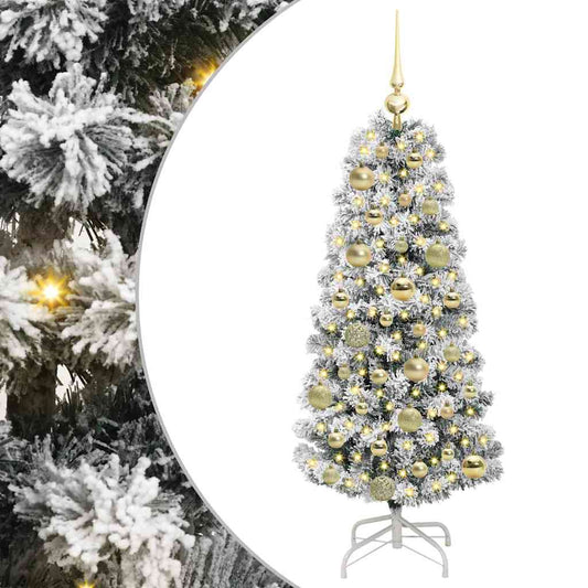 Künstlicher klappbarer Weihnachtsbaum Grün und Weiß 120 cm