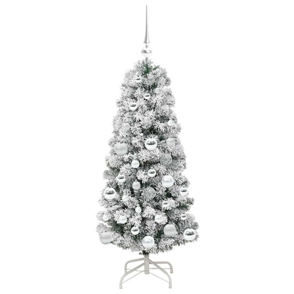 Künstlicher klappbarer Weihnachtsbaum Grün und Weiß 120 cm