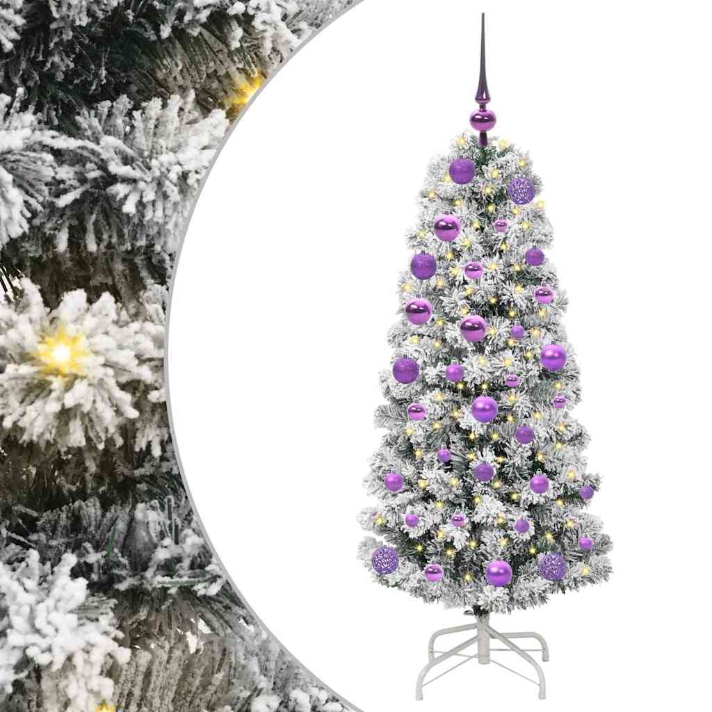 Künstlicher klappbarer Weihnachtsbaum Grün und Weiß 120 cm