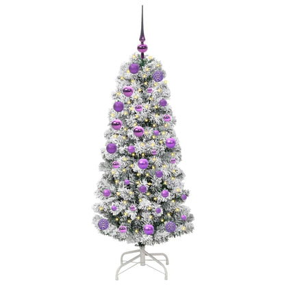 Künstlicher klappbarer Weihnachtsbaum Grün und Weiß 120 cm