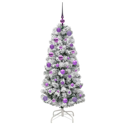 Künstlicher klappbarer Weihnachtsbaum Grün und Weiß 120 cm