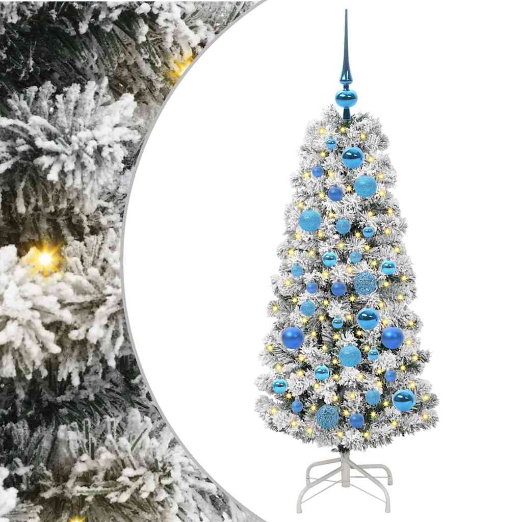 Künstlicher klappbarer Weihnachtsbaum Grün und Weiß 120 cm