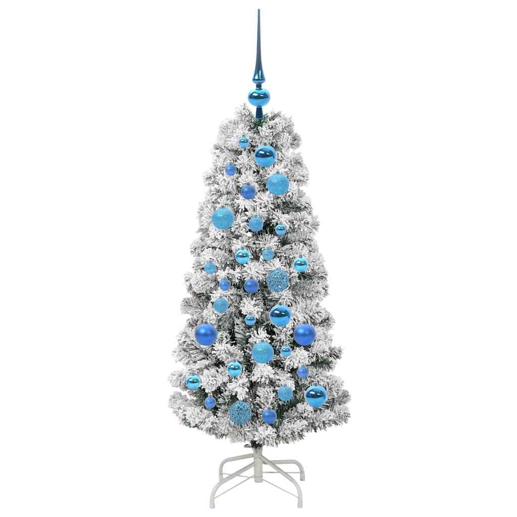Künstlicher klappbarer Weihnachtsbaum Grün und Weiß 120 cm