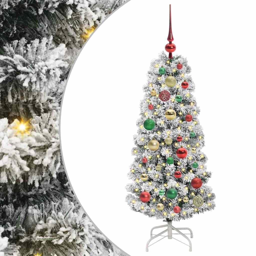 Künstlicher klappbarer Weihnachtsbaum Grün und Weiß 120 cm
