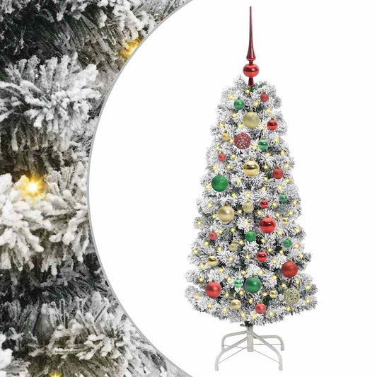 Künstlicher klappbarer Weihnachtsbaum Grün und Weiß 120 cm