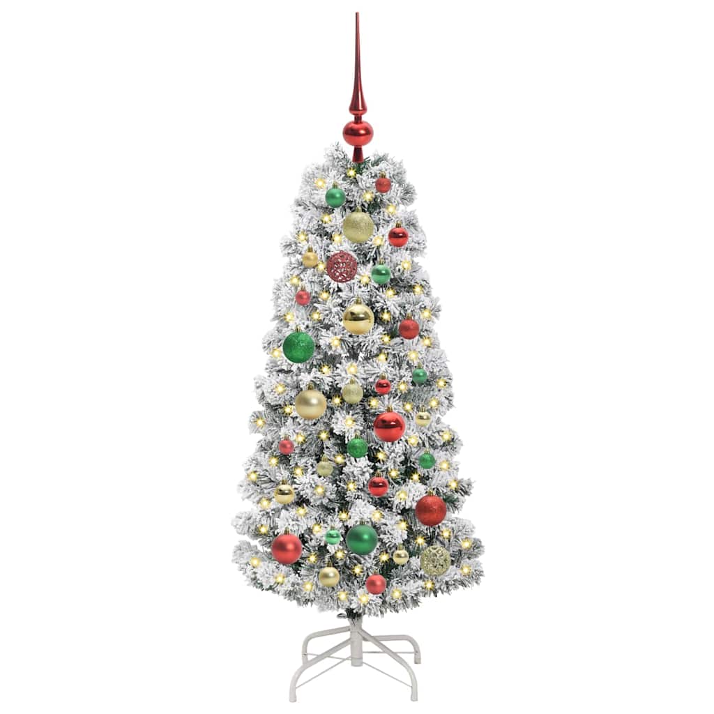 Künstlicher klappbarer Weihnachtsbaum Grün und Weiß 120 cm