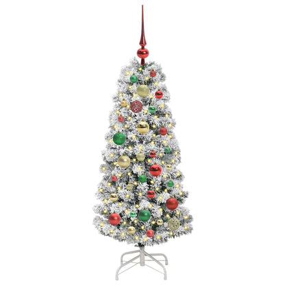Künstlicher klappbarer Weihnachtsbaum Grün und Weiß 120 cm